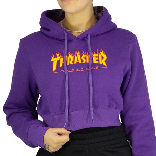 Blusa Canguru Thrasher Crop Flame