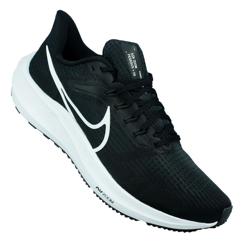 Nike running air zoom pegasus trainers in black and sales white